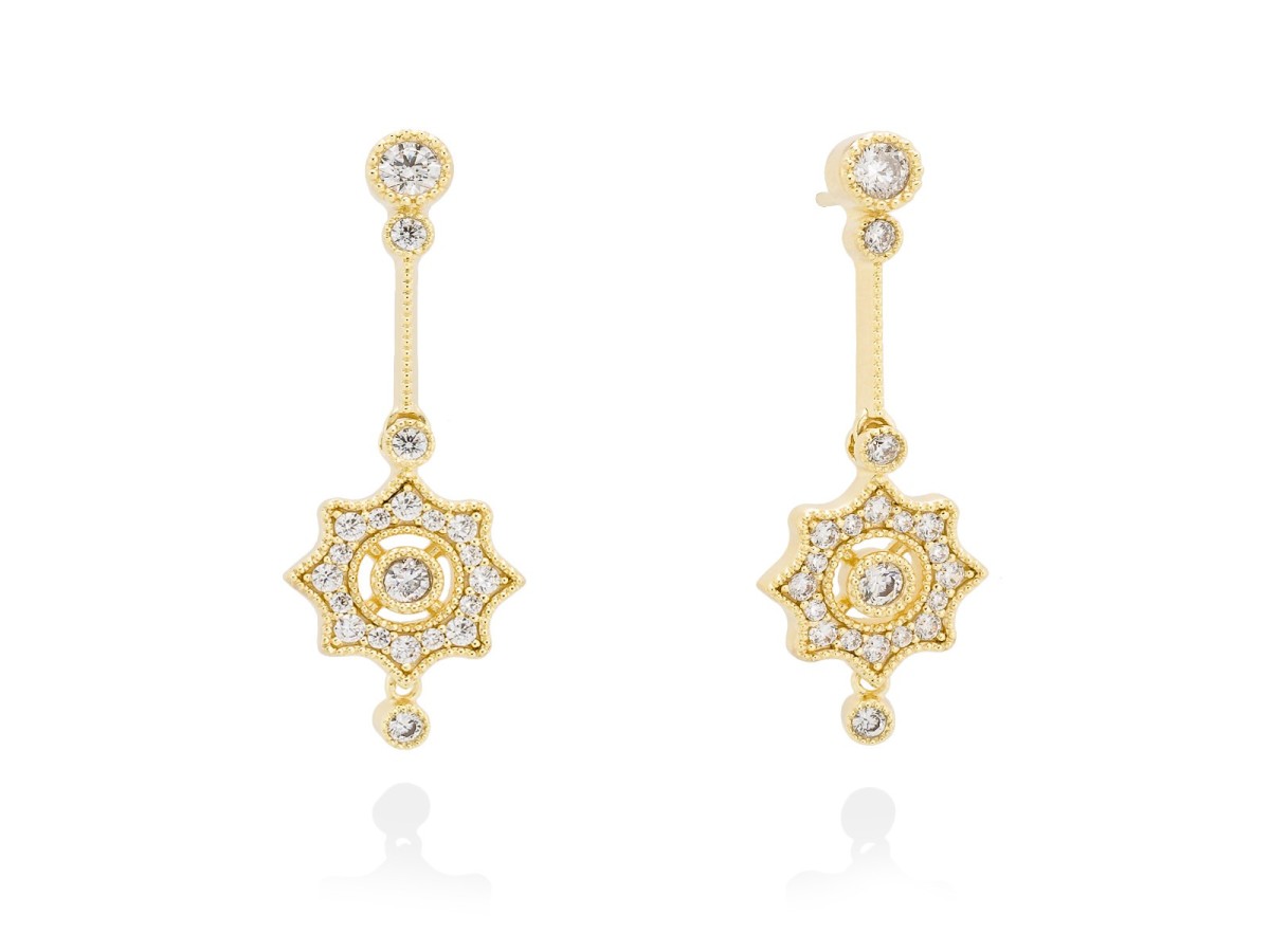 PENDIENTES PLATA DORADO VICTORIANO LARGO