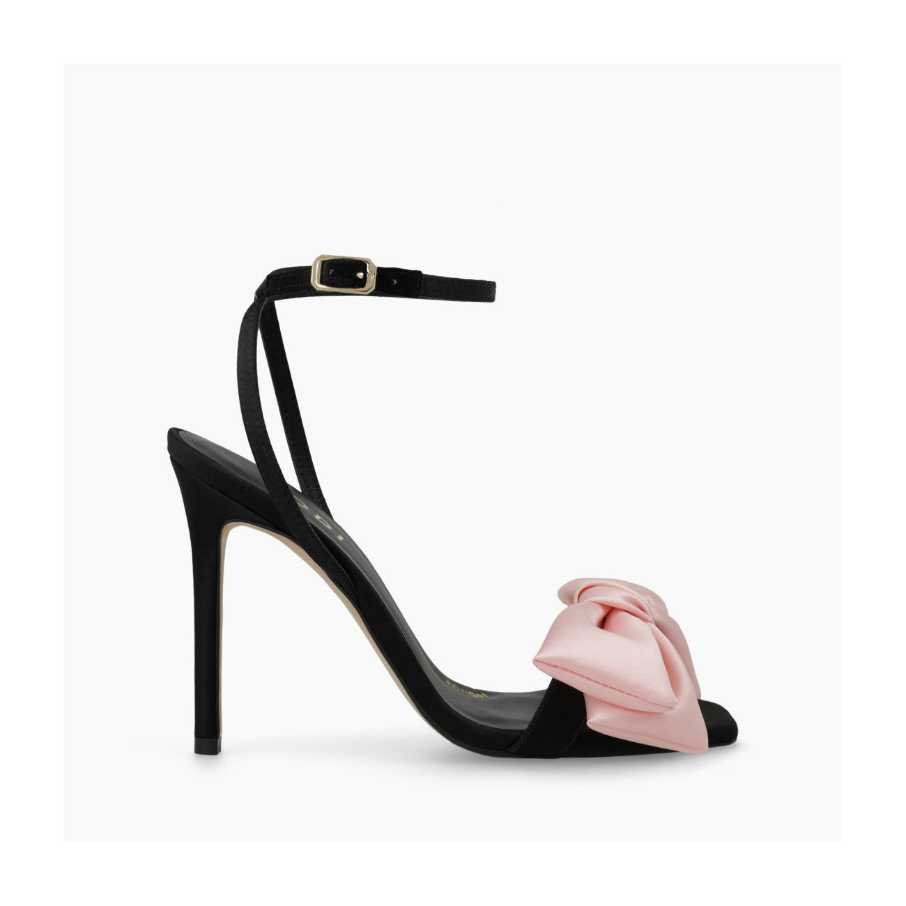 SANDALIAS NEGRAS LAZO ROSA WANS-TE