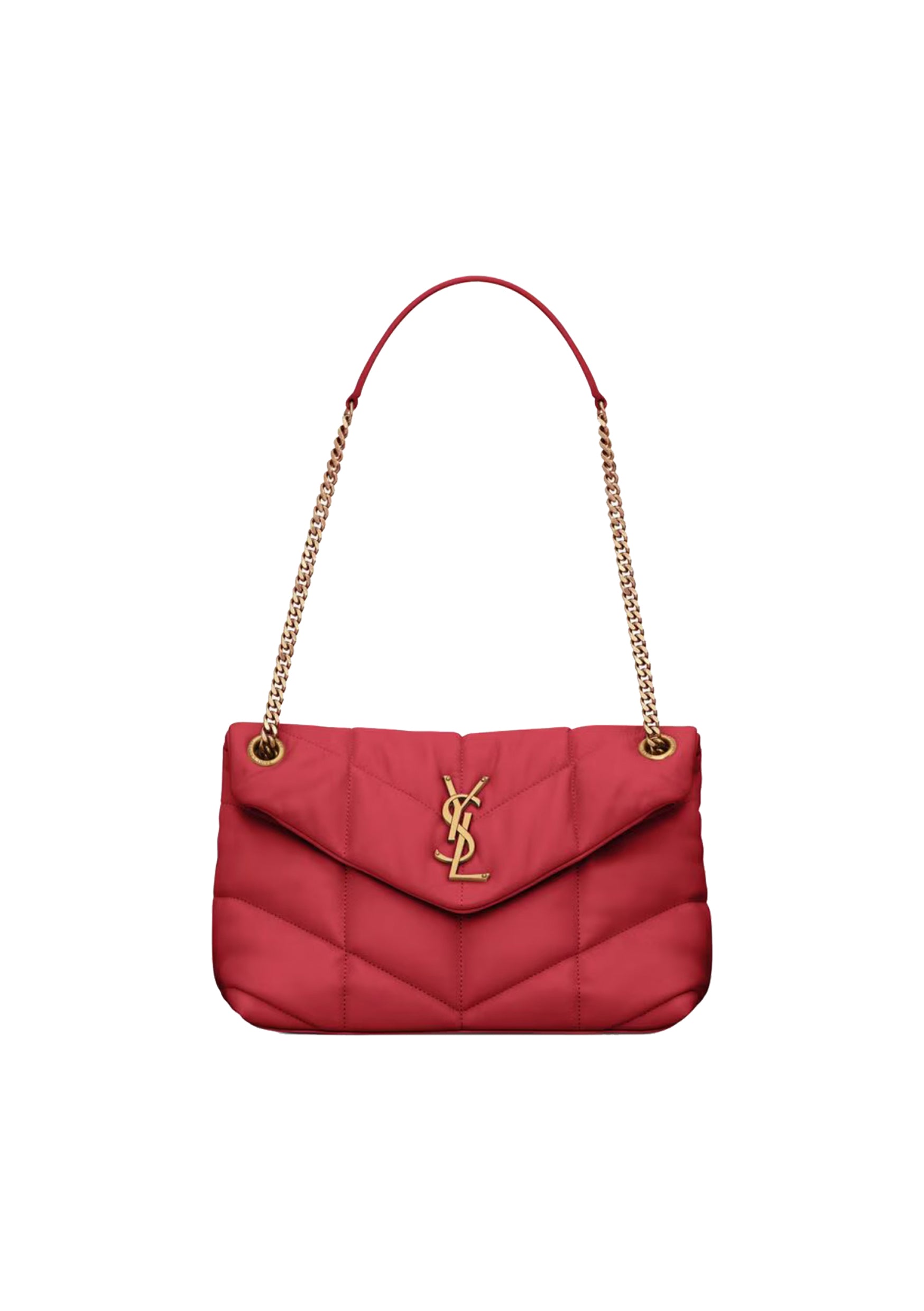 BOLSO YSL PUFFER DE PIEL DE CORDERO ROJO